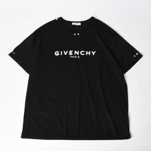 画像をギャラリービューアに読み込む, GIVENCHY ジバンシー Logo Tshirts ロゴ Tシャツ ブラック シルバースタッズ BM711Q3002 美品 中古 4b014029