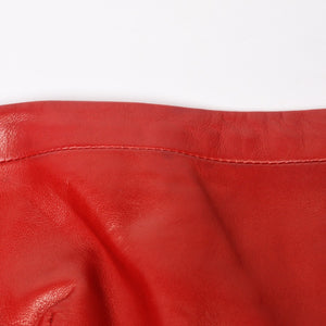 Very Good Condition SAINT LAURENT PARIS Saint Laurent Dress 328718 Lambskin Red Used 4b014127