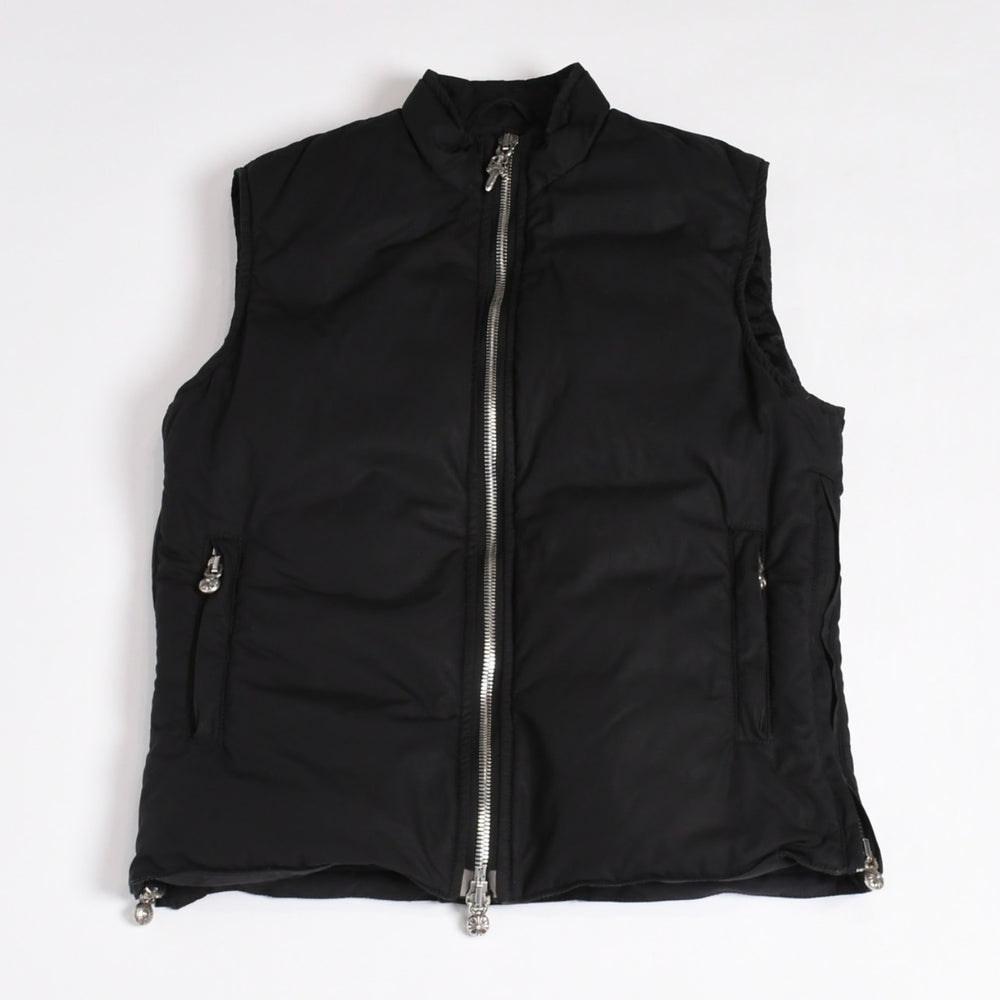 CHROME HEARTS Down Vest Size SM Dagger Zip Cross Ball Horseshoe Black Silver 925 Good Condition Used 4b014183