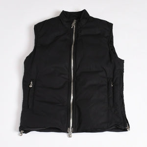 CHROME HEARTS クロムハーツ ダウンベスト サイズSM ダガージップ クロスボール ホースシュー ブラック シルバー925 美品 中古 4b014183