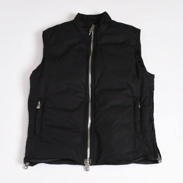 CHROME HEARTS クロムハーツ ダウンベスト サイズSM ダガージップ クロスボール ホースシュー ブラック シルバー925 美品 中古 4b014183