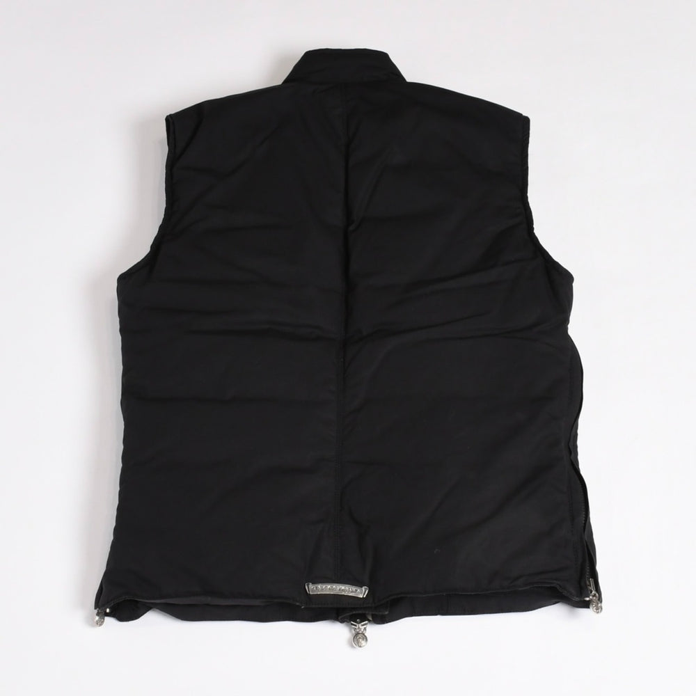 CHROME HEARTS Down Vest Size SM Dagger Zip Cross Ball Horseshoe Black Silver 925 Good Condition Used 4b014183
