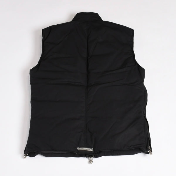 CHROME HEARTS クロムハーツ ダウンベスト サイズSM ダガージップ クロスボール ホースシュー ブラック シルバー925 美品 中古 4b014183