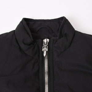 CHROME HEARTS クロムハーツ ダウンベスト サイズSM ダガージップ クロスボール ホースシュー ブラック シルバー925 美品 中古 4b014183