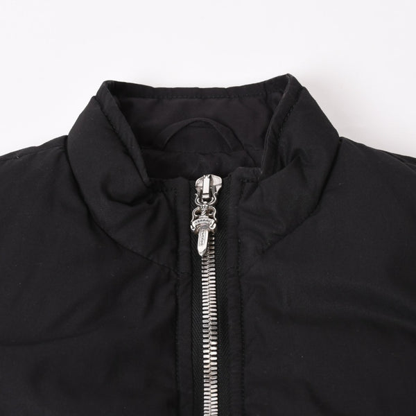 CHROME HEARTS クロムハーツ ダウンベスト サイズSM ダガージップ クロスボール ホースシュー ブラック シルバー925 美品 中古 4b014183