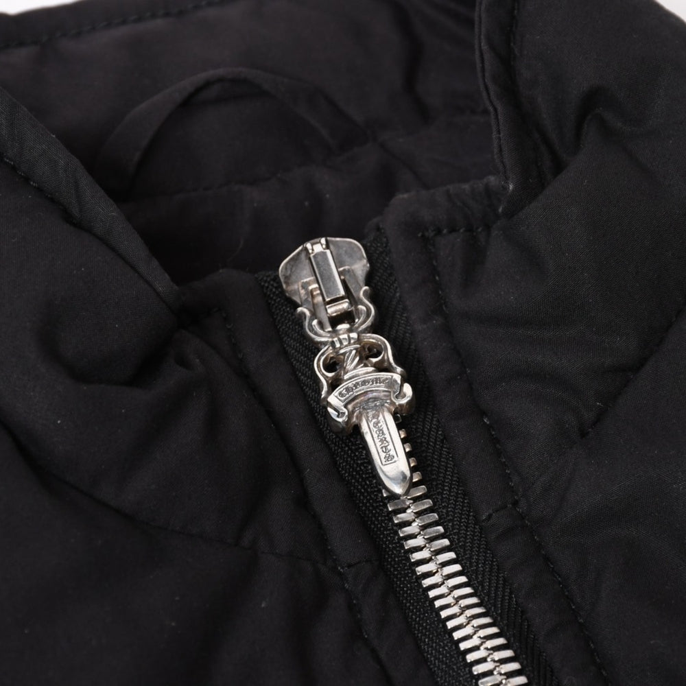 CHROME HEARTS クロムハーツ ダウンベスト サイズSM ダガージップ クロスボール ホースシュー ブラック シルバー925 美品 中古 4b014183