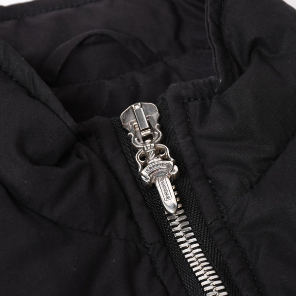 CHROME HEARTS クロムハーツ ダウンベスト サイズSM ダガージップ クロスボール ホースシュー ブラック シルバー925 美品 中古 4b014183