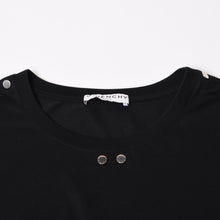 画像をギャラリービューアに読み込む, GIVENCHY ジバンシー Logo Tshirts ロゴ Tシャツ ブラック シルバースタッズ BM711Q3002 美品 中古 4b014029
