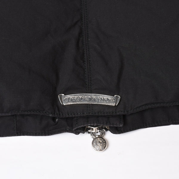 CHROME HEARTS クロムハーツ ダウンベスト サイズSM ダガージップ クロスボール ホースシュー ブラック シルバー925 美品 中古 4b014183
