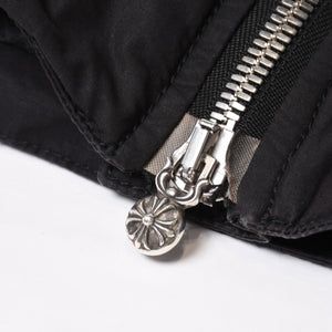 CHROME HEARTS クロムハーツ ダウンベスト サイズSM ダガージップ クロスボール ホースシュー ブラック シルバー925 美品 中古 4b014183