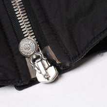 画像をギャラリービューアに読み込む, CHROME HEARTS クロムハーツ ダウンベスト サイズSM ダガージップ クロスボール ホースシュー ブラック シルバー925 美品 中古 4b014183