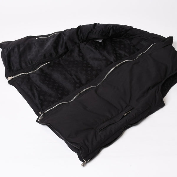 CHROME HEARTS クロムハーツ ダウンベスト サイズSM ダガージップ クロスボール ホースシュー ブラック シルバー925 美品 中古 4b014183