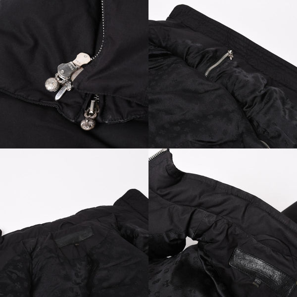 CHROME HEARTS クロムハーツ ダウンベスト サイズSM ダガージップ クロスボール ホースシュー ブラック シルバー925 美品 中古 4b014183