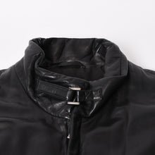 画像をギャラリービューアに読み込む, 極美品 HUGO BOSS ヒューゴボス レザージャケット コート ラムスキン ブラック シルバー金具 サイズ52 中古 4b013845