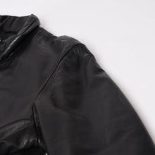 画像をギャラリービューアに読み込む, 極美品 HUGO BOSS ヒューゴボス レザージャケット コート ラムスキン ブラック シルバー金具 サイズ52 中古 4b013845