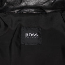 画像をギャラリービューアに読み込む, 極美品 HUGO BOSS ヒューゴボス レザージャケット コート ラムスキン ブラック シルバー金具 サイズ52 中古 4b013845