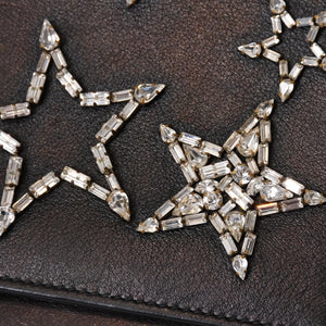 YVES SAINT LAURENT イヴ サンローラン ショルダーバッグ YSLロゴ スタースタッズ レザー ゴールド金具 ブラック 美品 中古 4b010416