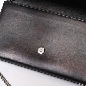 YVES SAINT LAURENT イヴ サンローラン ショルダーバッグ YSLロゴ スタースタッズ レザー ゴールド金具 ブラック 美品 中古 4b010416