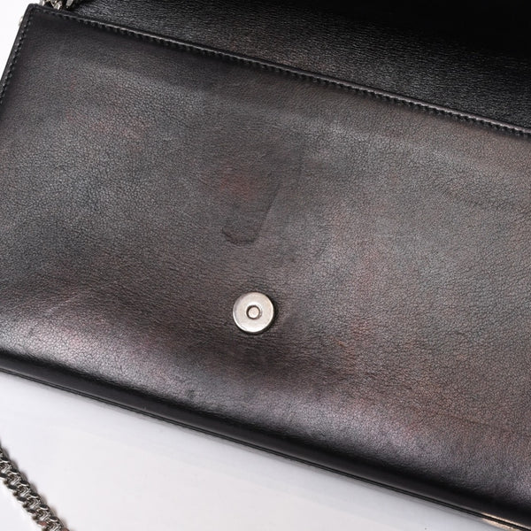 YVES SAINT LAURENT イヴ サンローラン ショルダーバッグ YSLロゴ スタースタッズ レザー ゴールド金具 ブラック 美品 中古 4b010416