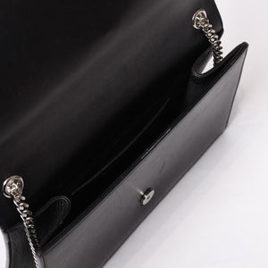 YVES SAINT LAURENT イヴ サンローラン ショルダーバッグ YSLロゴ スタースタッズ レザー ゴールド金具 ブラック 美品 中古 4b010416