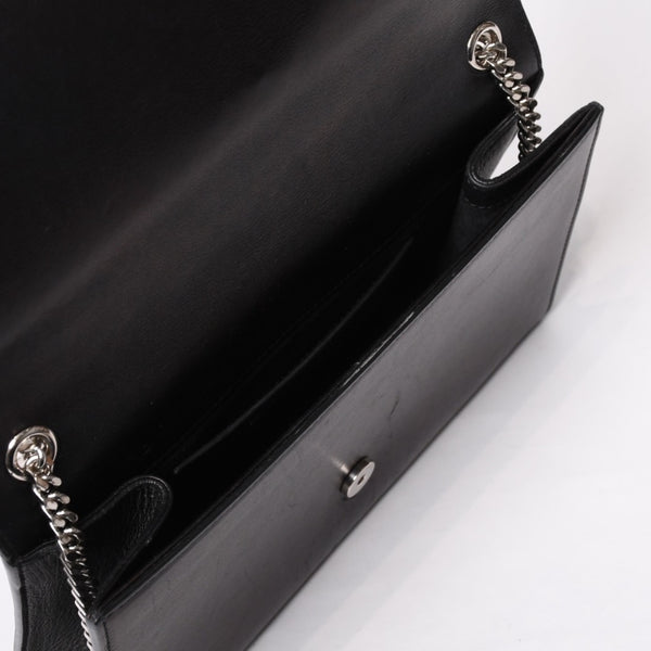 YVES SAINT LAURENT イヴ サンローラン ショルダーバッグ YSLロゴ スタースタッズ レザー ゴールド金具 ブラック 美品 中古 4b010416