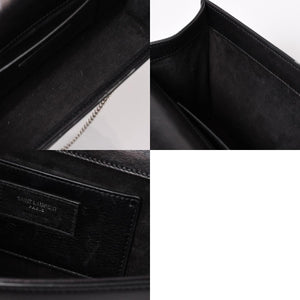 YVES SAINT LAURENT イヴ サンローラン ショルダーバッグ YSLロゴ スタースタッズ レザー ゴールド金具 ブラック 美品 中古 4b010416