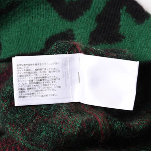 極美品 CHANEL シャネル ニットセーター P75361K10782 サイズ34 ココマーク レオパード グリーン カシミヤ モヘア ウール 中古 4b014078