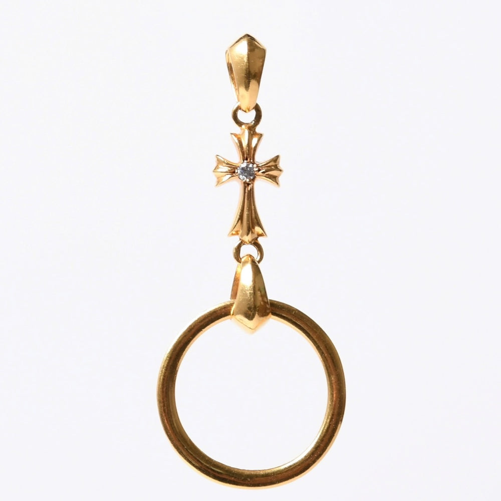 新品同様 CHROME HEARTS クロムハーツ ベイビーファット アイウェアループ ペンダント チャーム 22K 18.3g 希少 中古 4b014095