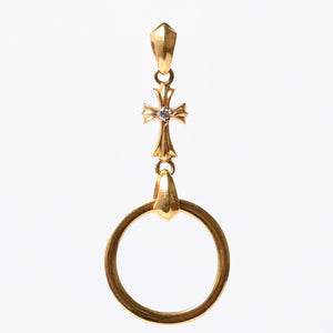新品同様 CHROME HEARTS クロムハーツ ベイビーファット アイウェアループ ペンダント チャーム 22K 18.3g 希少 中古 4b014095