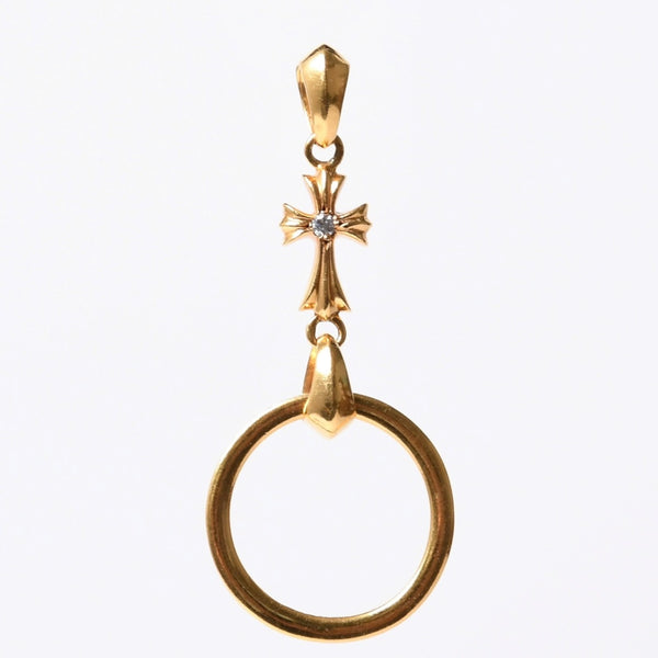 新品同様 CHROME HEARTS クロムハーツ ベイビーファット アイウェアループ ペンダント チャーム 22K 18.3g 希少 中古 4b014095