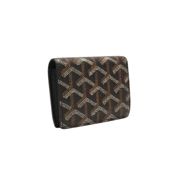 極美品 GOYARD ゴヤール マルゼルブ カードケース ブラウン ブラック PVC レザー MALESHPMLTY01CL01X 中古 4a001079