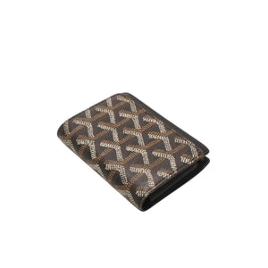 極美品 GOYARD ゴヤール マルゼルブ カードケース ブラウン ブラック PVC レザー MALESHPMLTY01CL01X 中古 4a001079