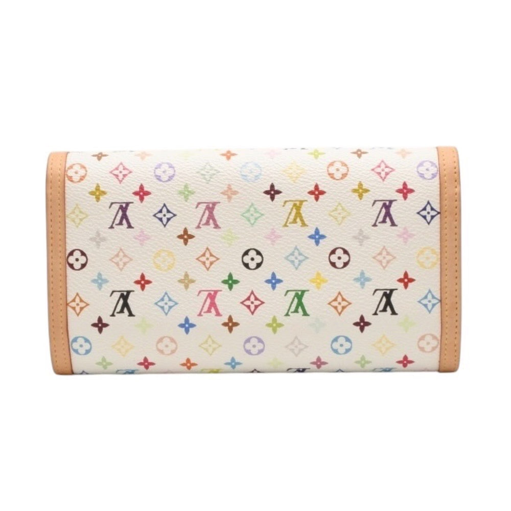 Very good condition LOUIS VUITTON Porto Tresor International Long Wallet M92659 Takashi Murakami White Multicolor PVC Used 4a000788
