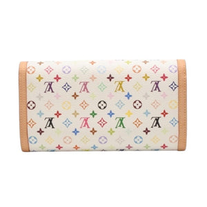 Very good condition LOUIS VUITTON Porto Tresor International Long Wallet M92659 Takashi Murakami White Multicolor PVC Used 4a000788
