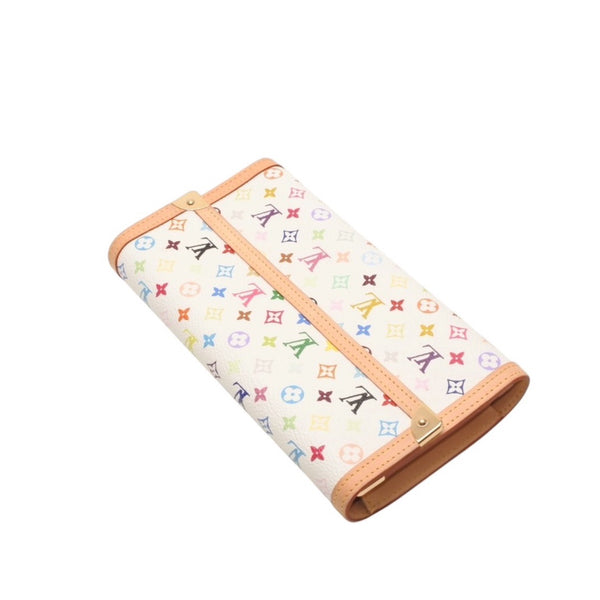 Very good condition LOUIS VUITTON Porto Tresor International Long Wallet M92659 Takashi Murakami White Multicolor PVC Used 4a000788