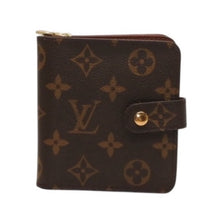 画像をギャラリービューアに読み込む, 極美品 LOUIS VUITTON ルイヴィトン 二つ折り財布 コンパクト ジップ M61667 モノグラム ブラウン 中古 4a000839