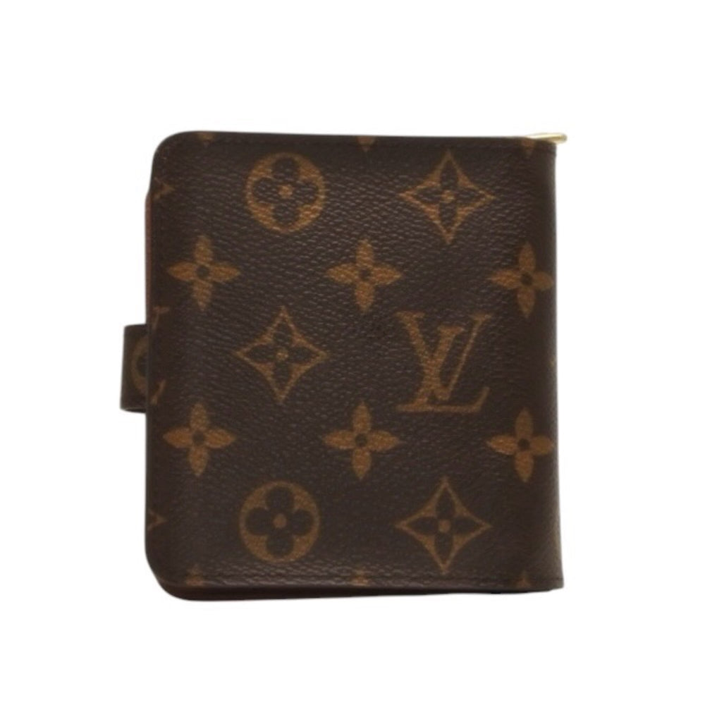 Very Good Condition LOUIS VUITTON Bifold Wallet Compact Zip M61667 Monogram Brown Used 4a000839
