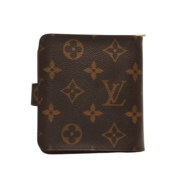 極美品 LOUIS VUITTON ルイヴィトン 二つ折り財布 コンパクト ジップ M61667 モノグラム ブラウン 中古 4a000839