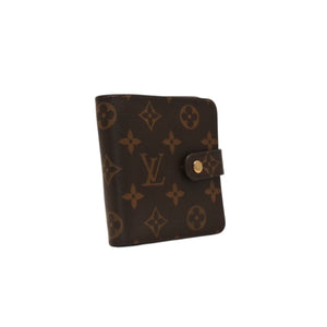 極美品 LOUIS VUITTON ルイヴィトン 二つ折り財布 コンパクト ジップ M61667 モノグラム ブラウン 中古 4a000839