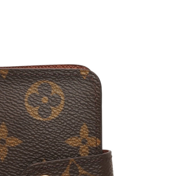 極美品 LOUIS VUITTON ルイヴィトン 二つ折り財布 コンパクト ジップ M61667 モノグラム ブラウン 中古 4a000839