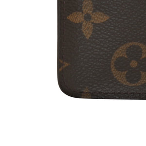 極美品 LOUIS VUITTON ルイヴィトン 二つ折り財布 コンパクト ジップ M61667 モノグラム ブラウン 中古 4a000839