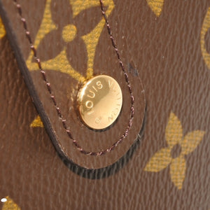 極美品 LOUIS VUITTON ルイヴィトン 二つ折り財布 コンパクト ジップ M61667 モノグラム ブラウン 中古 4a000839