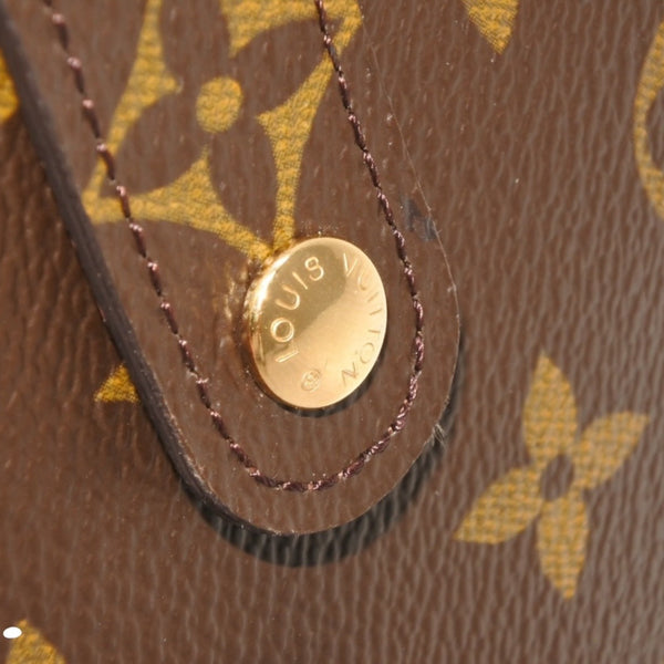 極美品 LOUIS VUITTON ルイヴィトン 二つ折り財布 コンパクト ジップ M61667 モノグラム ブラウン 中古 4a000839
