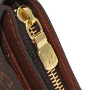 極美品 LOUIS VUITTON ルイヴィトン 二つ折り財布 コンパクト ジップ M61667 モノグラム ブラウン 中古 4a000839