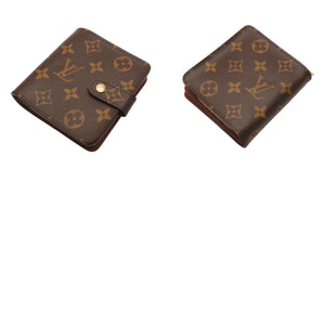 極美品 LOUIS VUITTON ルイヴィトン 二つ折り財布 コンパクト ジップ M61667 モノグラム ブラウン 中古 4a000839