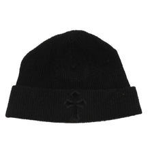 画像をギャラリービューアに読み込む, 新品同様 CHROME HEARTS クロムハーツ 新作 クロスパッチ ハラコ ニット帽 ビーニー ブラック シルバー金具 OS 中古 4a001071
