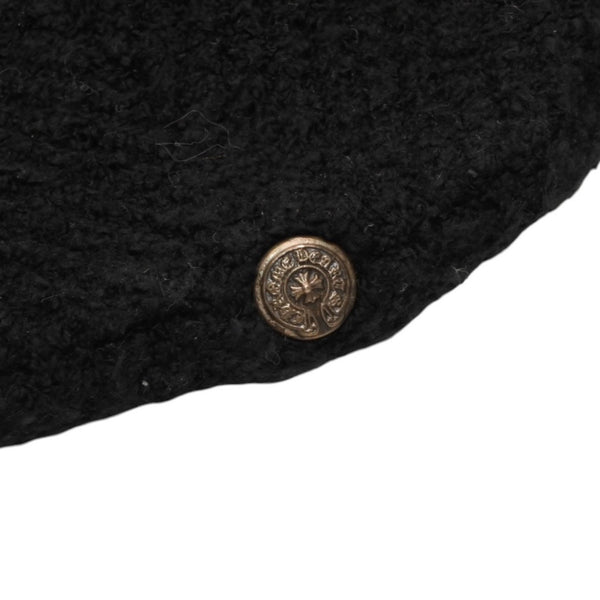 Like new CHROME HEARTS New Cross Patch Haraco Knit Hat Beanie Black Silver Hardware OS Used 4a001071