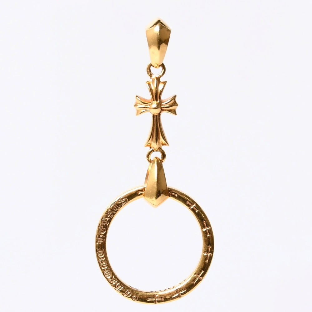 新品同様 CHROME HEARTS クロムハーツ ベイビーファット アイウェアループ ペンダント チャーム 22K 18.3g 希少 中古 4b014095