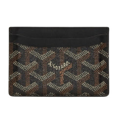 GOYARD Saint-Sulpice Herringbone Card Case Black PVC Leather Good Condition Used 4a001080