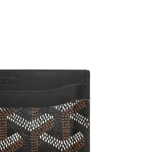 GOYARD Saint-Sulpice Herringbone Card Case Black PVC Leather Good Condition Used 4a001080